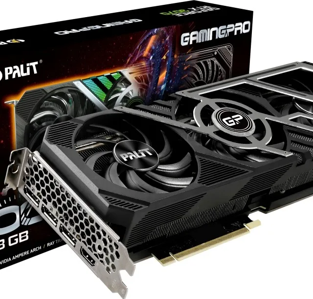 Palit GeForce RTX 3070 GamingPro 8GB OC GPU 256bit GDDR6 Graphics Clock 1500MHz Boost Clock 1770MHz 14Gbps PCI-E 4.0 (LHR) | NE63070S19P2-1041A