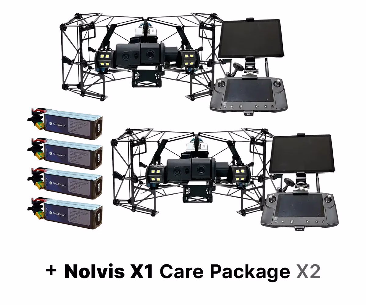 Nolvis X1 Dual Drone Package with Extra Batteries and Care Coverage