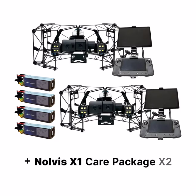 Nolvis X1 Dual Drone Package with Extra Batteries and Care Coverage