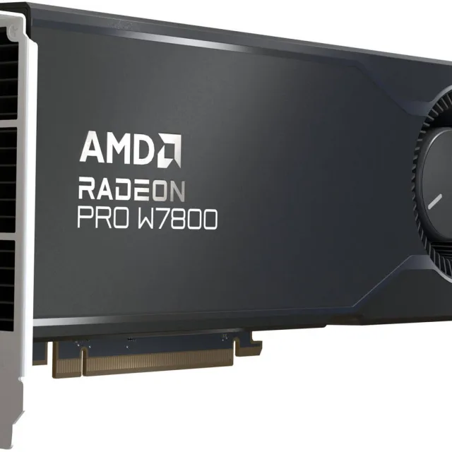 AMD Radeon Pro W7800 Professional Graphics Card, 32GB GDDR6 256-bit Memory, Up to 576 GB/s Memory Bandwidth, 4480 Stream Processors, PCIe 4.0, DisplayPort 2.1 | Mini DisplayPort 2.1 | 100-300000075