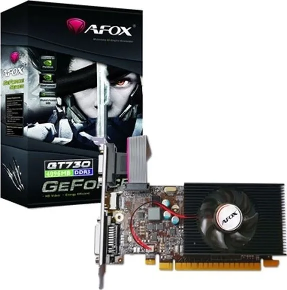 AFOX GT730 4GB 128bit DDR3 Low Profile PCI-E Gen 2.0 Graphics Card 1333MHz 128Bit NVIDIA GeForce | AF7304096D3L6