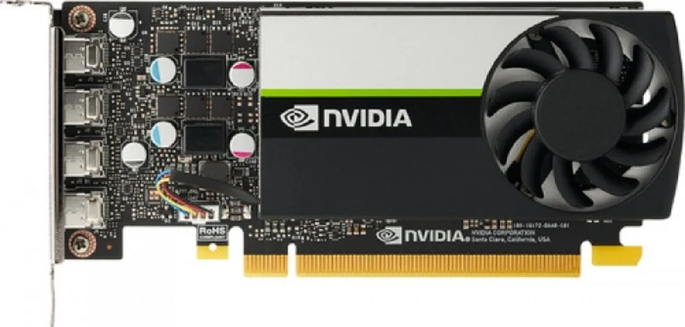 HP Nvidia Quadro T1000 GFX Graphics Card, 4GB 4Mdp GDDR6 Memory, 128 Bit Bus Width, PCIe 3.0 x16, 4xMini DisplayPort, Plug In Card | 20X22AA