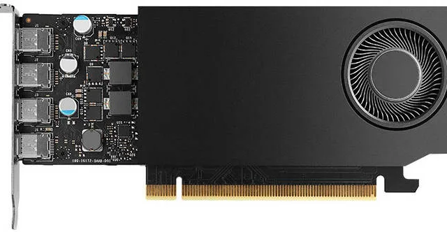 PNY NVIDIA RTX A1000 Graphics Card, 8GB GDDR6 128-Bit Memory, 2304 CUDA Cores, 192 GB/sec Memory Bandwidth, PCI Express 4.0, Black | VCNRTXA1000-SB