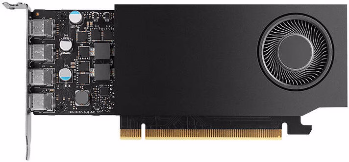 PNY NVIDIA RTX A1000 Graphics Card, 8GB GDDR6 128-Bit Memory, 2304 CUDA Cores, 192 GB/sec Memory Bandwidth, PCI Express 4.0, Black | VCNRTXA1000-SB