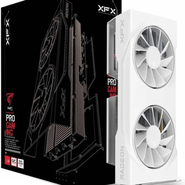 XFX Swift AMD Radeon RX 9060 XT OC Gaming Edition Graphics, 8GB GDDR6 128-Bit Memory, 3320 MHz Boost Speeds, 2048 Stream Processors, 20 Gbps Memory Clock, White | RX-96TSW8GWQ