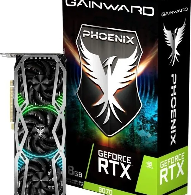 Gainward GeForce RTX 3070 Phoenix V1 Edition Graphics Card, 8GB GDDR6 256 bits Memory, 7000Mhz (14Gbps) Clock Speed, PCI-Express Gen 4 x16, 8 Pin, HDMI, Displayport | NE63070019P2-1041X NON LHR