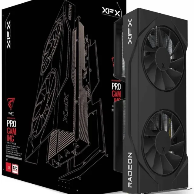 XFX Swift AMD Radeon RX 9060 XT OC Gaming Edition Graphics, 8GB GDDR6 128-Bit Memory, 3320 MHz Boost Speeds, 2048 Stream Processors, 20 Gbps Memory Clock, Black | RX-96TSW8GBQ