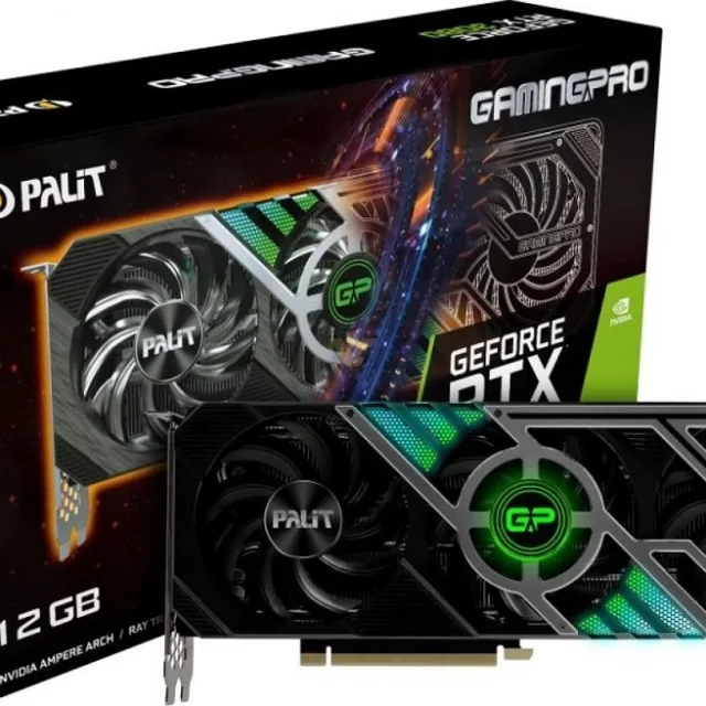 Palit GeForce RTX 3080 Gaming Pro Graphics Card, 12GB GDDR6X 384 Bit Memory, 8960 Cuda Cores, 1710 MHz Boost Clock, 19 Gbps, PCI-E 4.0, Open GL 4.6, 912 Bandwidth, HDMI, DP | NED3080019KB-132AA