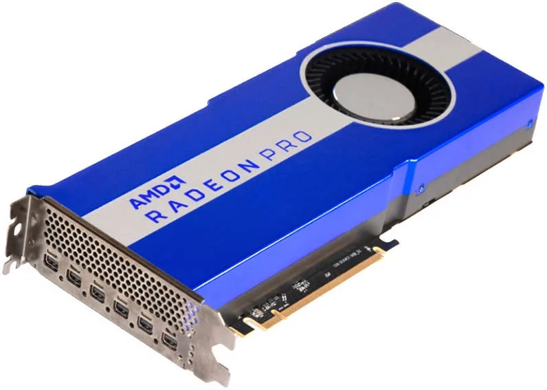 AMD Radeon Pro VII Graphics Card, 16GB of HBM2 4096-Bit Memory, 3840 Stream Processors, 1024 GB/s Memory Bandwidth, PCI Express 4.0 x16, 6 x Mini-DisplayPort 1.4 | 100-506163