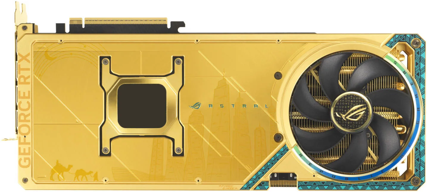 ASUS ROG Astral GeForce RTX 5090 Dhahab OC Edition Graphics Card, 32GB GDDR7 512-Bit Memory, 2580 MHz Boost Clock, 21760 CUDA Cores, 28 Gbps Memory Speed, Gold | 90YV0LW6-M0NM00 - Image 4