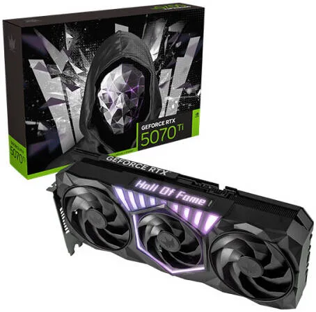 GALAX GeForce RTX 5070 Ti HOF Gaming Black Edition Graphics Card, 16GB GDDR7 256-Bit Memory, 2610MHz Boost Clock, 28 Gbps Memory Speed, 8960 CUDA Cores, PCI-E 5.0, Black | G-B37XB-57IZN6MDCXHS-GALG