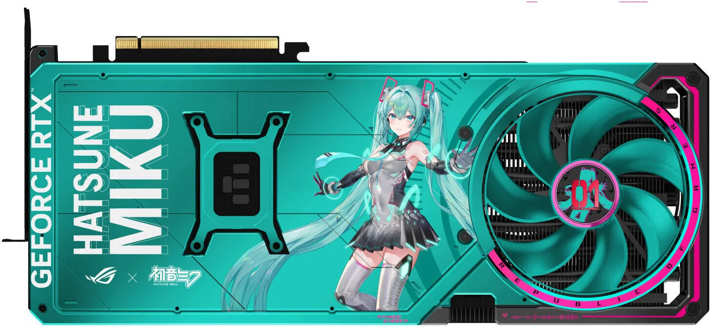 ASUS ROG Astral GeForce RTX 5080 OC Hatsune Miku Edition Graphics Card, 16GB GDDR7 256-Bit Memory, 2760 MHz Boost Clock, 10752 CUDA Cores, 30 Gbps Memory Speed | 90YV0LV9-M0NM00 - Image 3