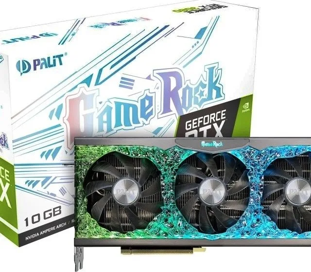 Palit GeForce RTX 3080 GAMEROCK 10GB GDDR6X SDRAM, 320-bit, PCI Express 4.0, 19 Gbps, 3 x DisplayPort ¦ HDMI, Ampere Graphics Card | NED3080U19IA-1020G