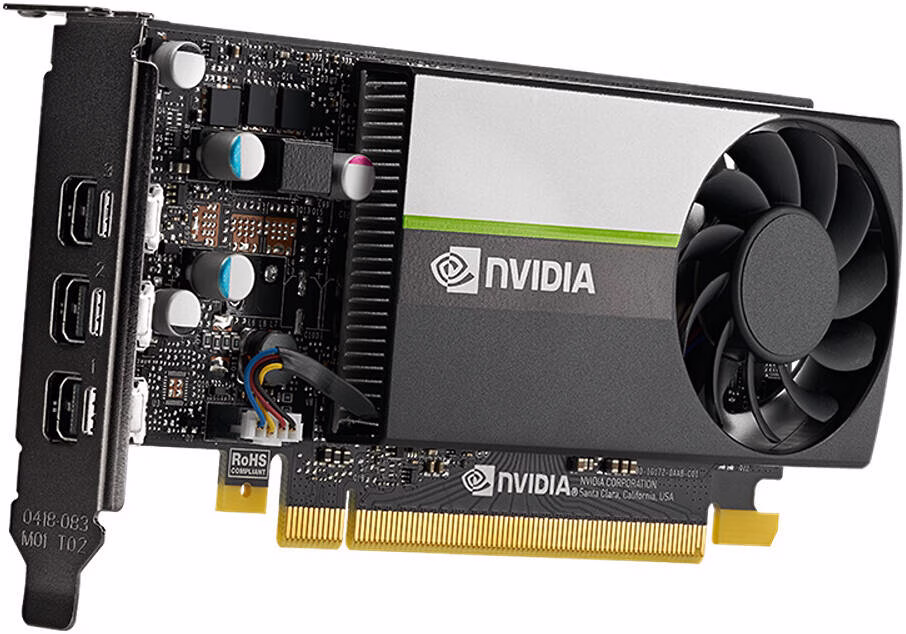 PNY NVIDIA T400 Low-Profile Graphics Card, 4GB of GDDR6 64-bit Memory, 80 GB/s Memory Bandwidth, 384 CUDA Cores, PCIe 3.0 x16, NVIDIA Turing Architecture, 3 x Mini DisplayPort | VCNT400-4GB-SB