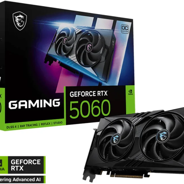MSI GeForce RTX 5060 GAMING OC 8GB Graphics Card, GDDR7 128-Bit Memory, 2625 MHz Boost Clock, 28 Gbps memory Speed, 3840 CUDA Cores, PCI Express 5 | 912-V537-023
