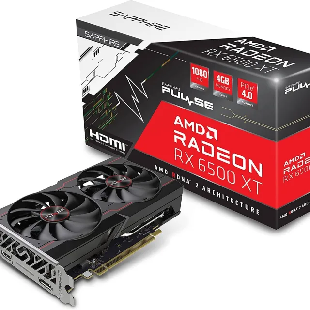 Sapphire Pulse AMD Radeon RX 6500 XT Gaming OC Graphics Card, 4GB 64 Bit GDDR6, 18 Gbps Effective Clock, Stream Processors 1024, 16 Ray Accelerator, RDNA 2, PCI-Express 4.0, HDMI / DP | 11314-01-20G