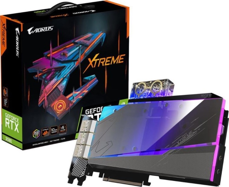 GIGABYTE Aorus GeForce RTX 3080 Xtreme Waterforce WB-10G Graphics Card 10GB GDDR6X | GV-N3080AORUSX WB-10GD