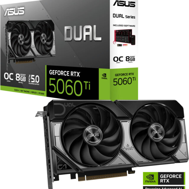 ASUS Dual GeForce RTX 5060 Ti OC Edition Graphics Card 8GB GDDR7 | 90YV0MP2-M0NA00