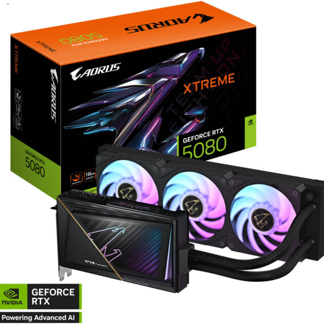 GIGABYTE AORUS GeForce RTX 5080 XTREME WATERFORCE Graphics Card 16GB GDDR7 | GV-N5080AORUSX W-16GD