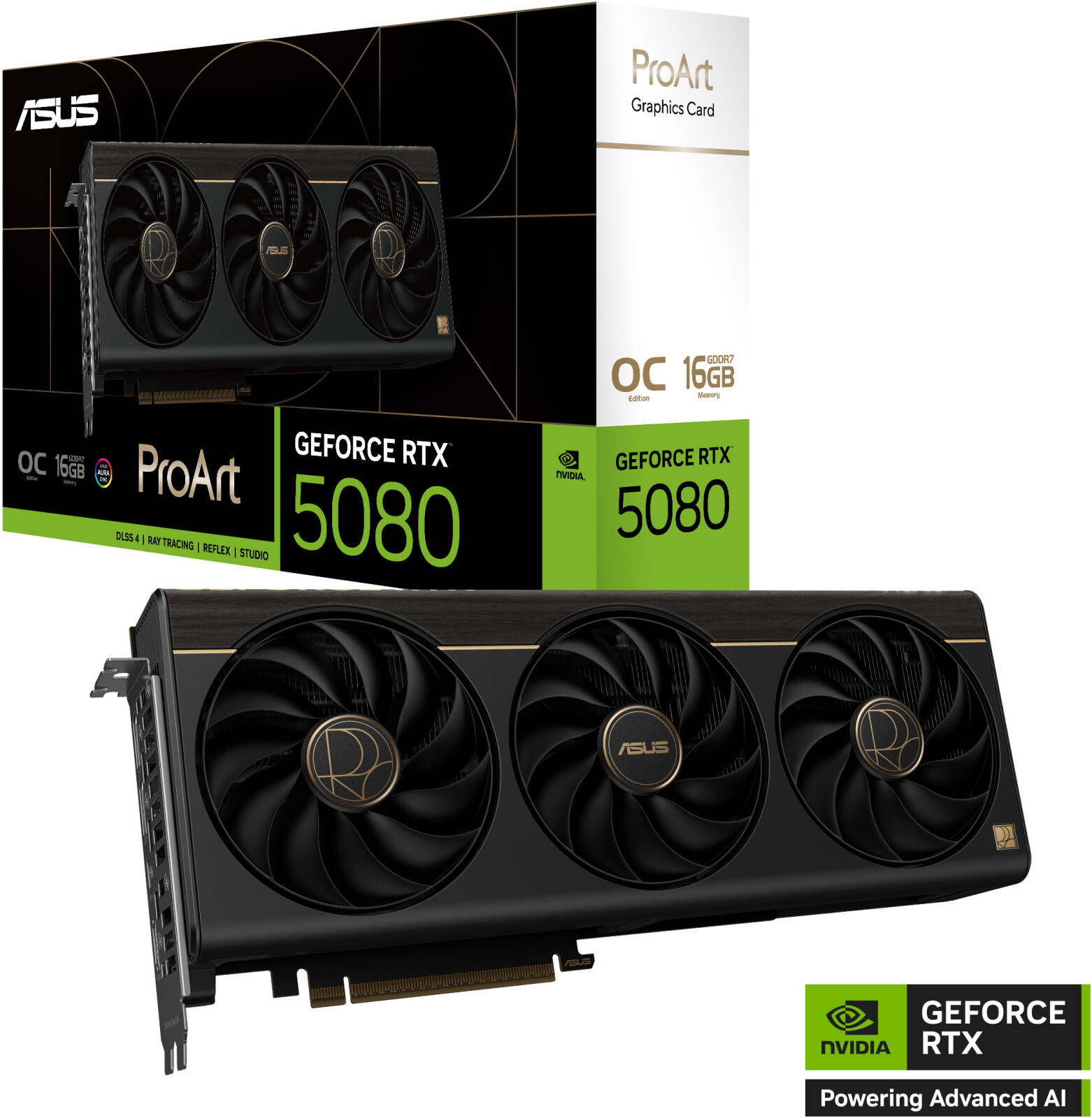 ASUS ProArt GeForce RTX 5080 16GB GDDR7 OC Edition Graphics Card | 90YV0N30-M0NM00