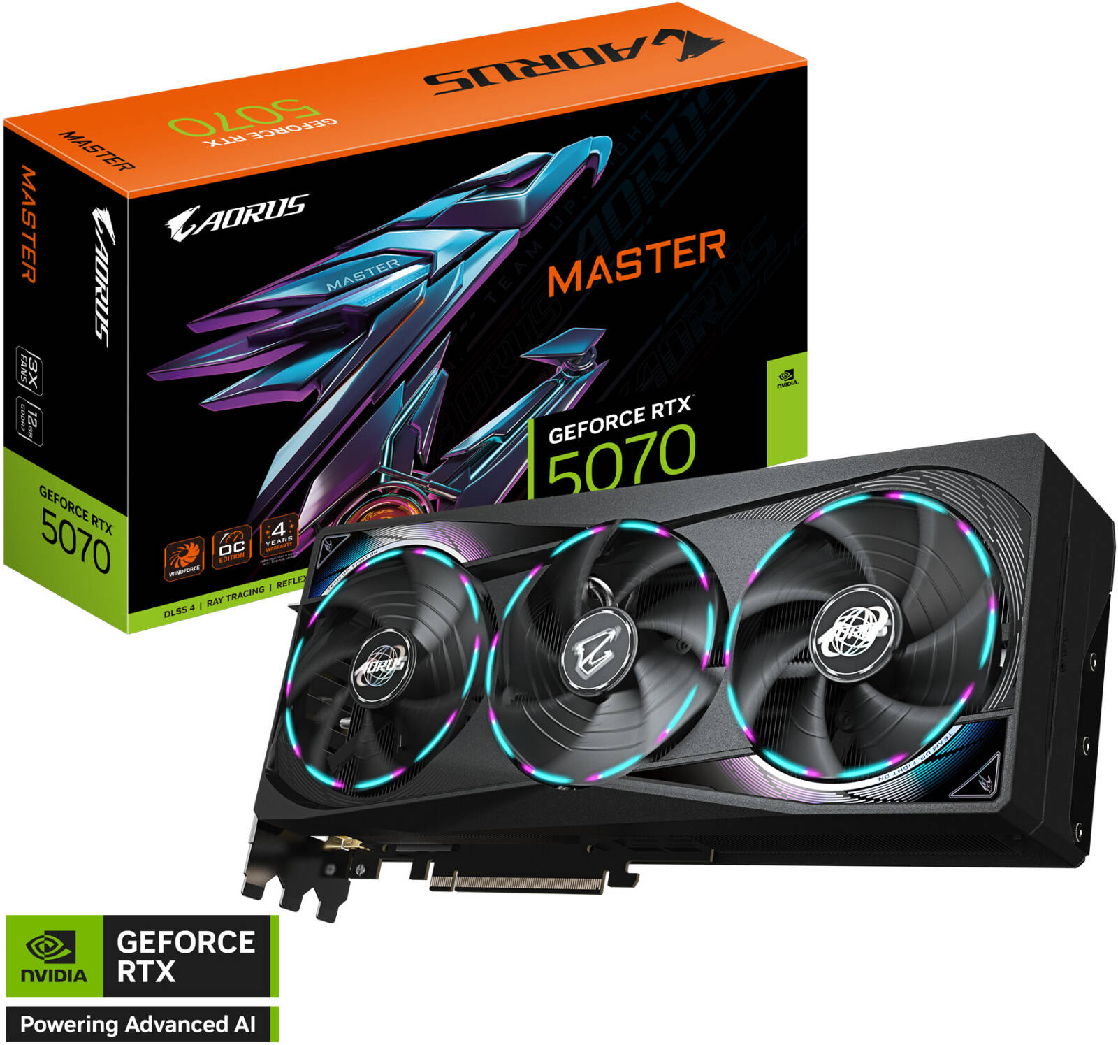 GIGABYTE AORUS GeForce RTX 5070 MASTER Graphics Card 12GB GDDR7 | GV-N5070AORUS M-12GD