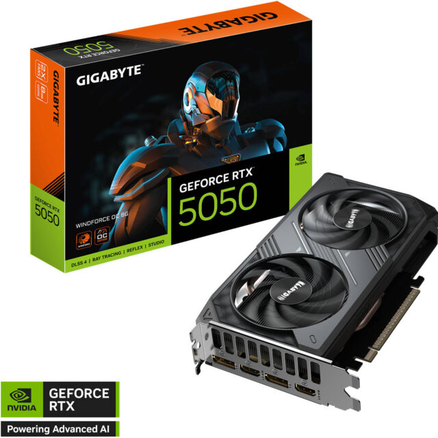 GIGABYTE GeForce RTX 5050 WINDFORCE OC 8GB GDDR6 Graphics Card | GV-N5050WF2OC-8GD
