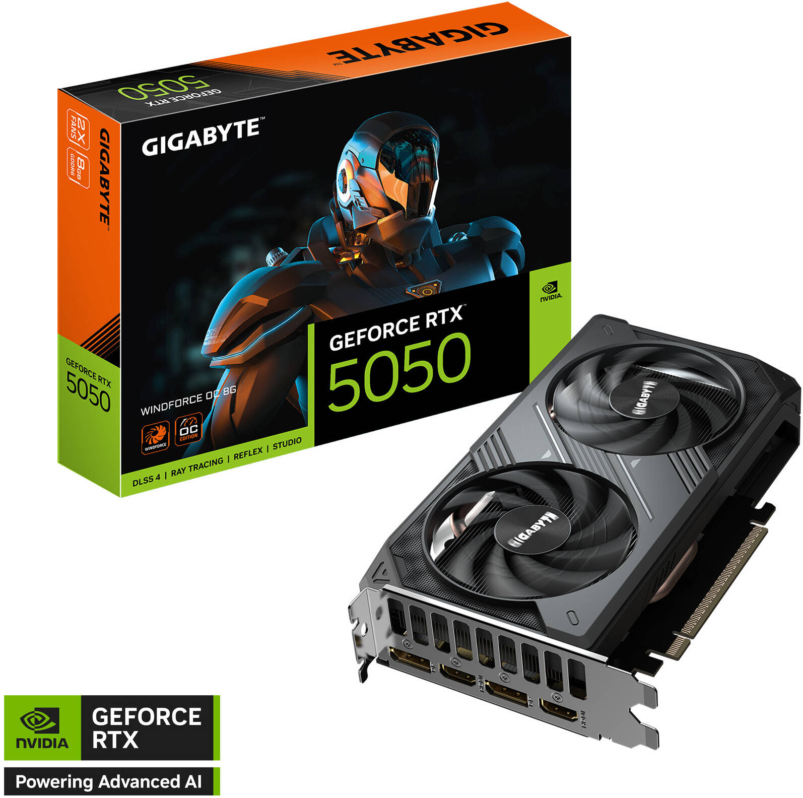 GIGABYTE GeForce RTX 5050 WINDFORCE OC 8GB GDDR6 Graphics Card | GV-N5050WF2OC-8GD