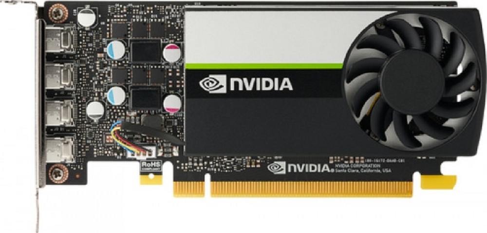 HP Nvidia Quadro T1000 GFX Graphics Card, 4GB 4Mdp GDDR6 Memory, 128 Bit Bus Width, PCIe 3.0 x16, 4xMini DisplayPort, Plug In Card | 20X22AA
