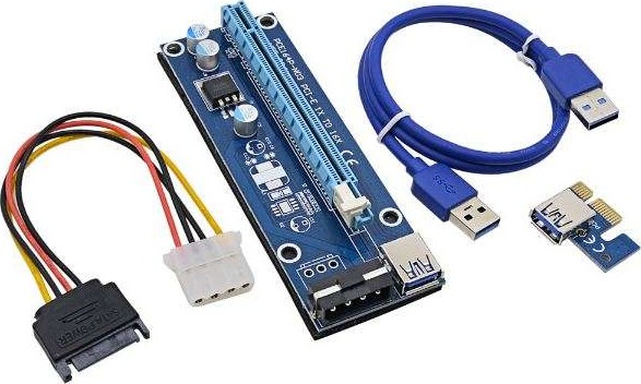 Mining Dedicated Graphics Card PCIE to USB 0.6M PCI Express PCI-E 1X to 16X Riser Card Extender + 15Pin SATA to 4Pin IDE Power Cord - Clearance Sale | USB 3.0 Cable