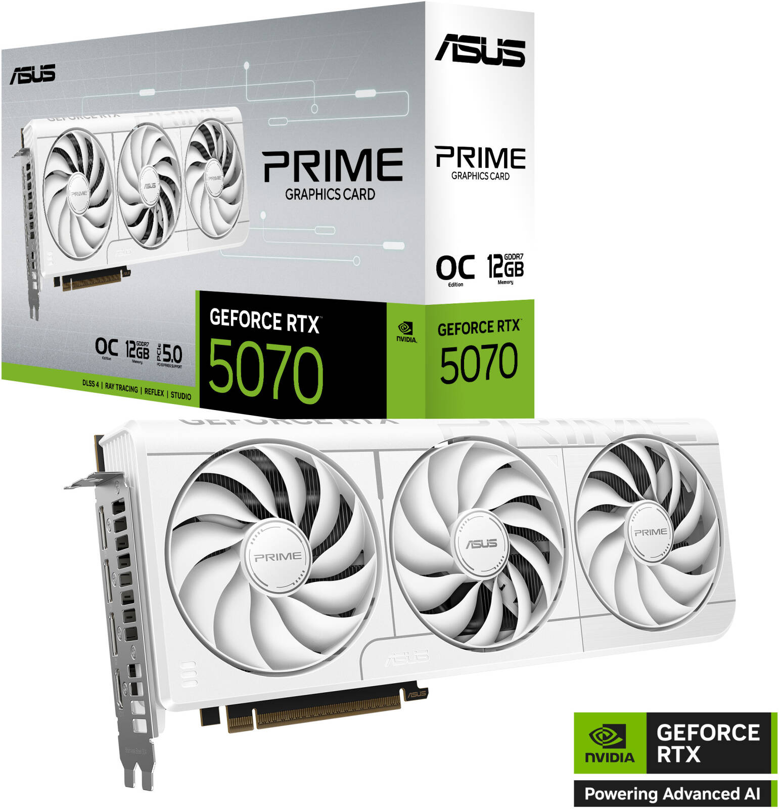 ASUS Prime GeForce RTX 5070 12GB GDDR7 OC Edition Graphics Card | 90YV0M19-M0NA00