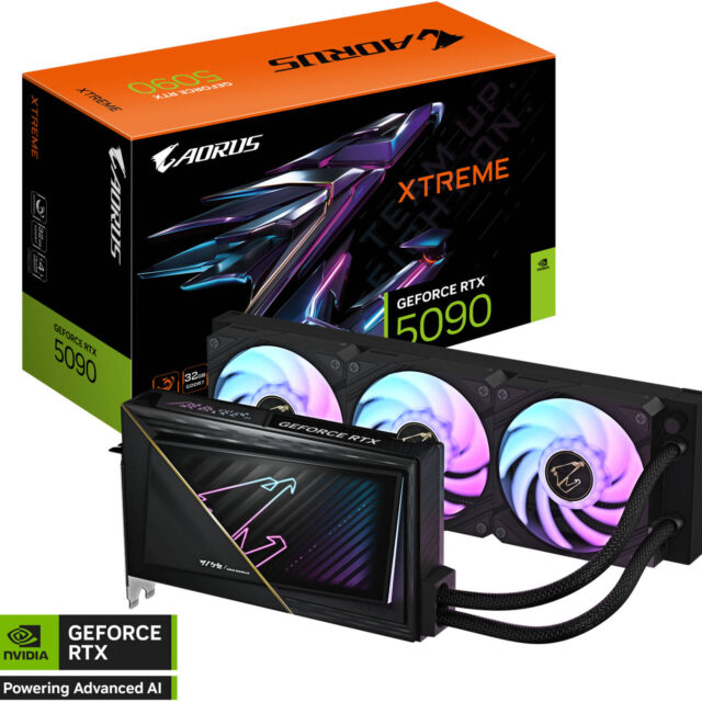 GIGABYTE AORUS GeForce RTX 5090 XTREME WATERFORCE Graphics Card 32GB GDDR7 | GV-N5090AORUSX W-32GD