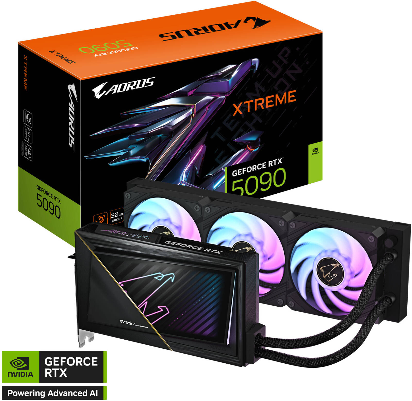 GIGABYTE AORUS GeForce RTX 5090 XTREME WATERFORCE Graphics Card 32GB GDDR7 | GV-N5090AORUSX W-32GD