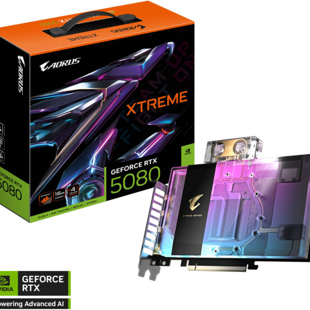 GIGABYTE AORUS GeForce RTX 5080 XTREME WATERFORCE WB Graphics Card 16GB GDDR7 | GV-N5080AORUSX WB-16GD