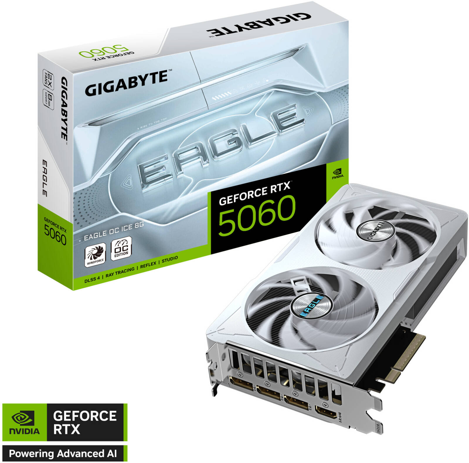 GIGABYTE GeForce RTX 5060 EAGLE OC ICE Graphics Card 8GB GDDR7 | GV-N5060EAGLEOC ICE-8GD