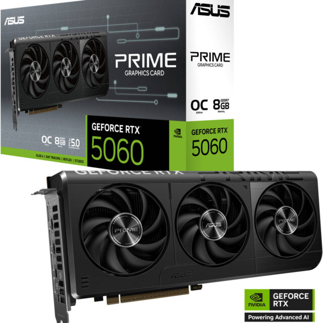 ASUS PRIME GeForce RTX 5060 OC Edition Graphics Card 8GB GDDR7 | 90YV0N10-M0NA00