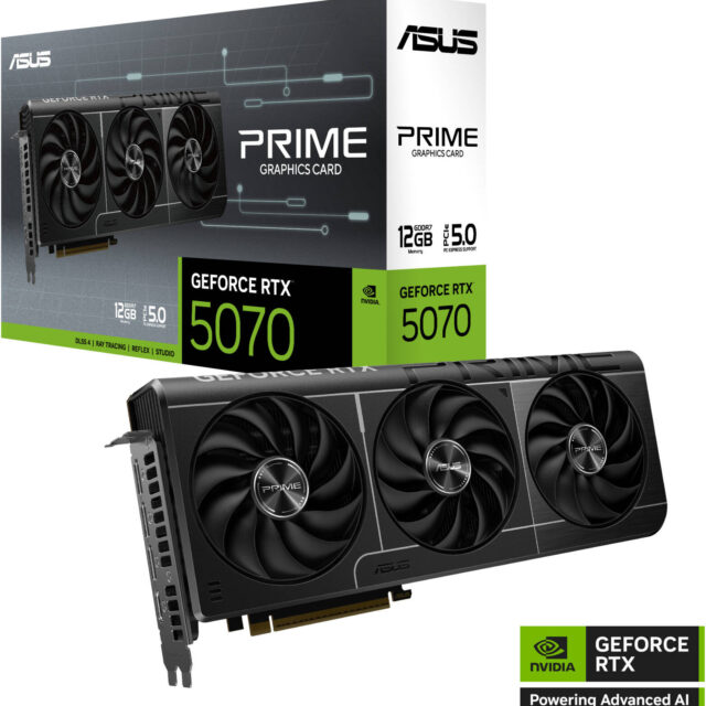 ASUS PRIME GeForce RTX 5070 Graphics Card 12GB GDDR7 | 90YV0M11-M0NA00