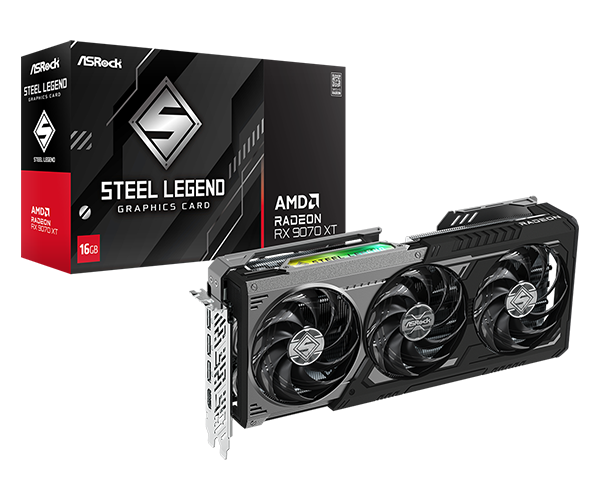 ASRock Radeon RX 9070 XT Steel Legend Dark 16GB