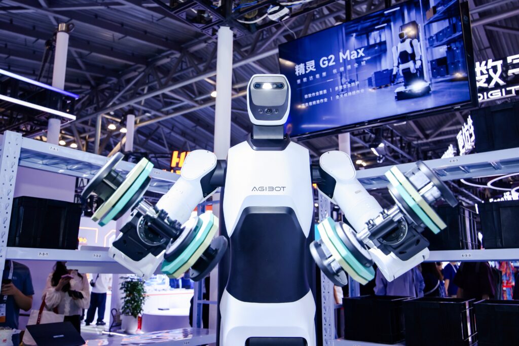 AGIBOT G2 Max industrial embodied robot at WAIC 2026