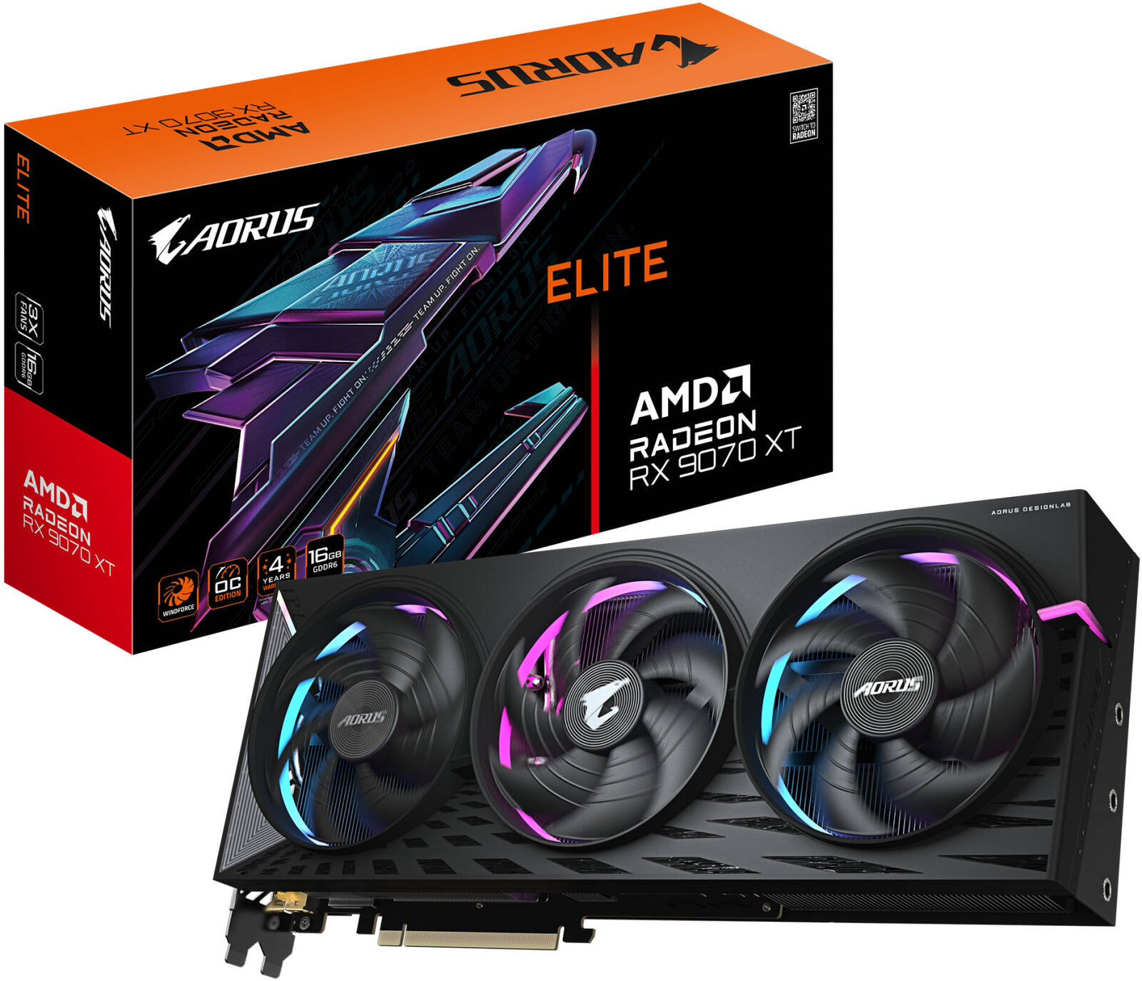 GIGABYTE AORUS Radeon RX 9070 XT ELITE Graphics Card 16GB GDDR6 | GV-R9070XTAORUS E-16GD