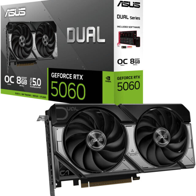 ASUS Dual GeForce RTX 5060 OC Edition Graphics Card 8GB GDDR7 | 90YV0N12-M0NA00