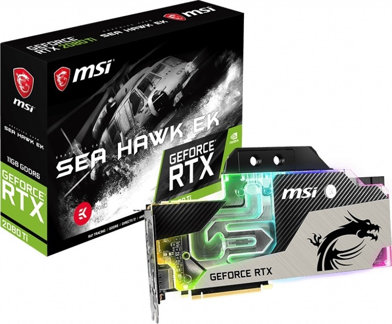 MSI GeForce RTX 2080 Ti Sea Hawk EK X 11GB GDDR6 352-Bit, 14Gbp/s, 1755MHz DP/HDMI/USB-C NVIDIA Graphics Card | 912-V371-031
