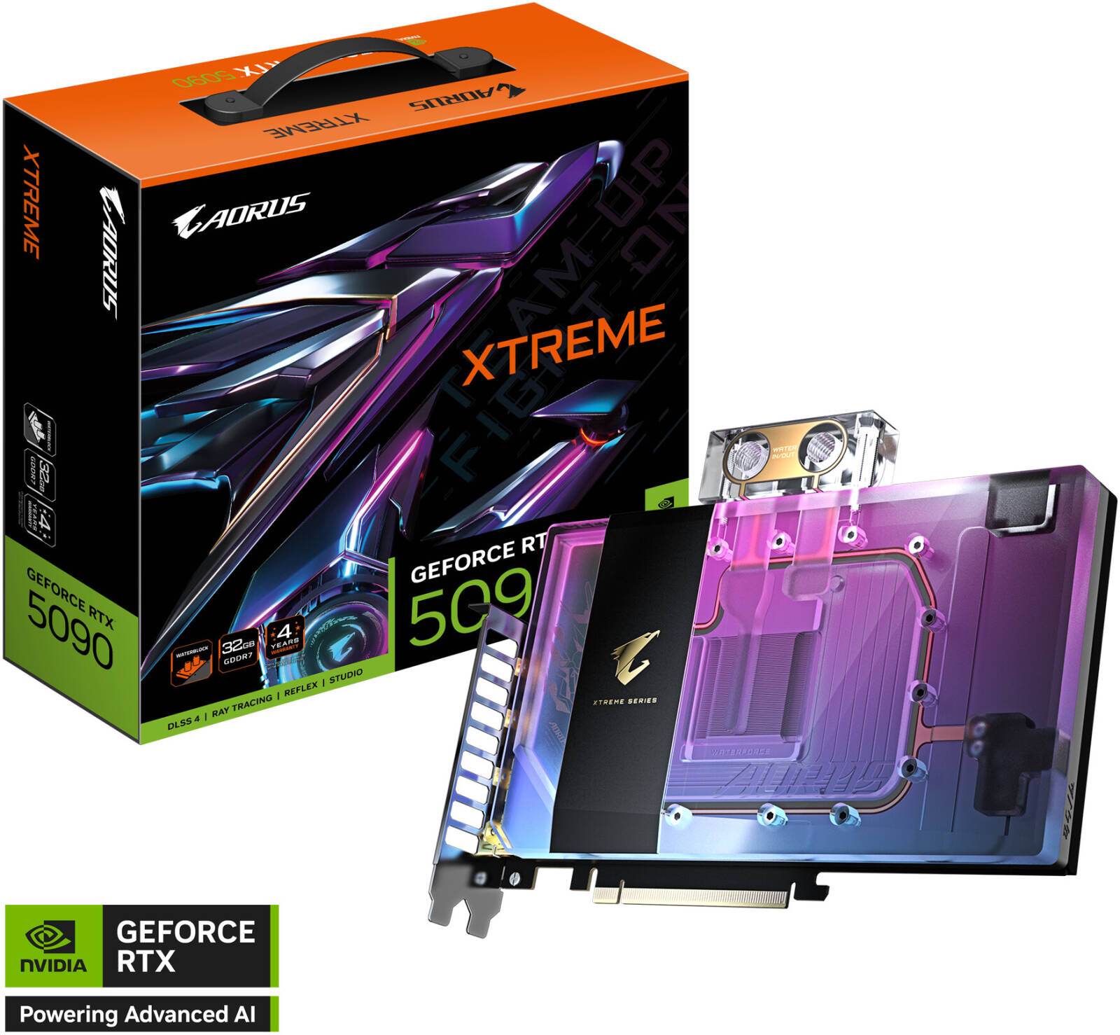 GIGABYTE AORUS GeForce RTX 5090 XTREME Waterforce WB Graphics Card 32GB GDDR7 | GV-N5090AORUSX WB-32GD
