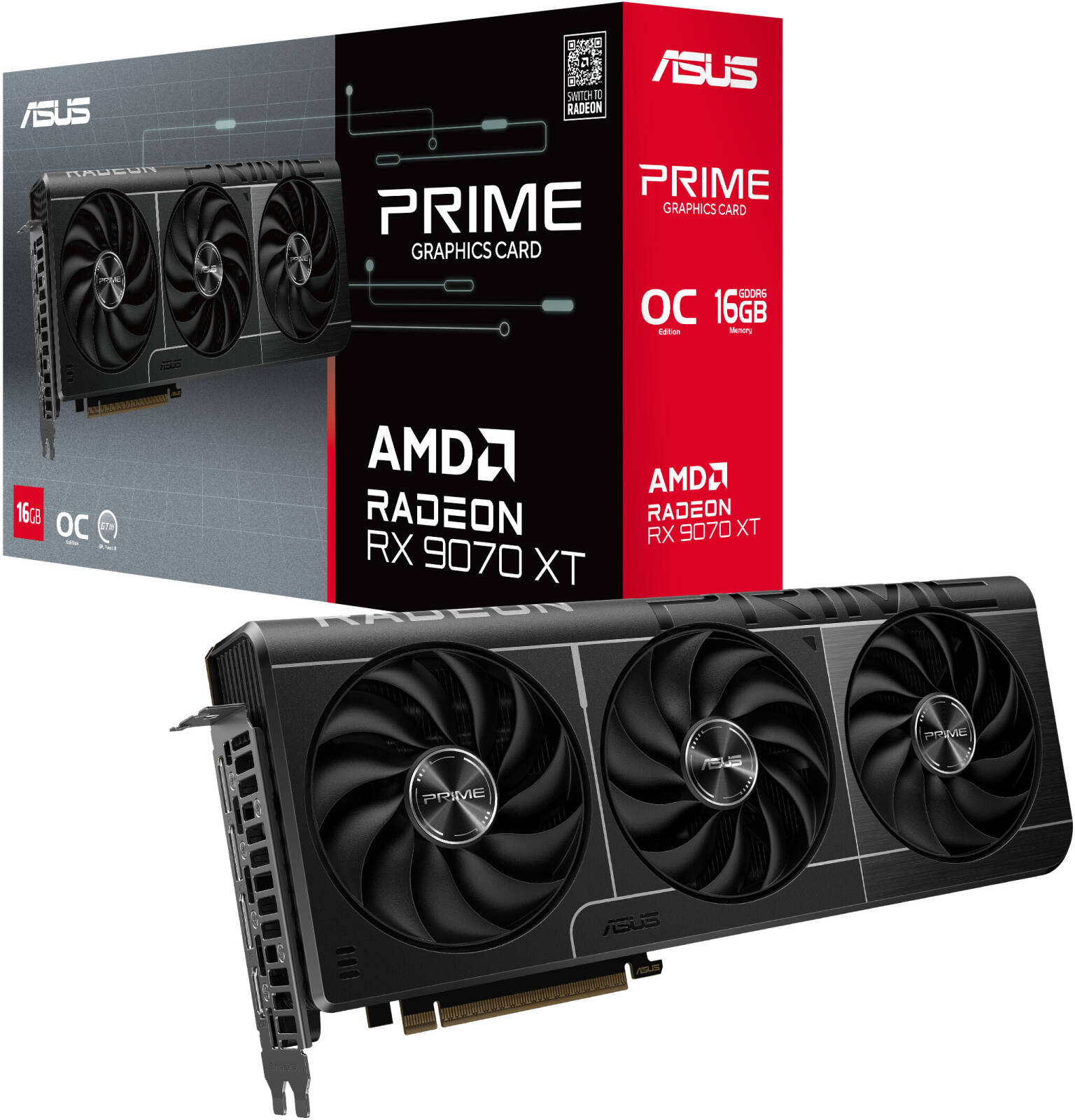 ASUS Prime Radeon RX 9070 XT OC Graphics Card 16GB GDDR6 | 90YV0L71-M0NA00