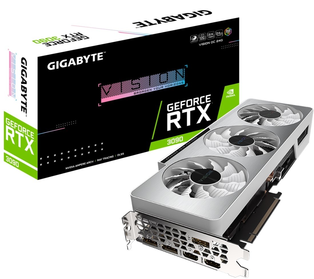 GIGABYTE GeForce RTX 3090 Vision OC 24G Graphics Card 24GB GDDR6X | GV-N3090VISIONOC-24GD