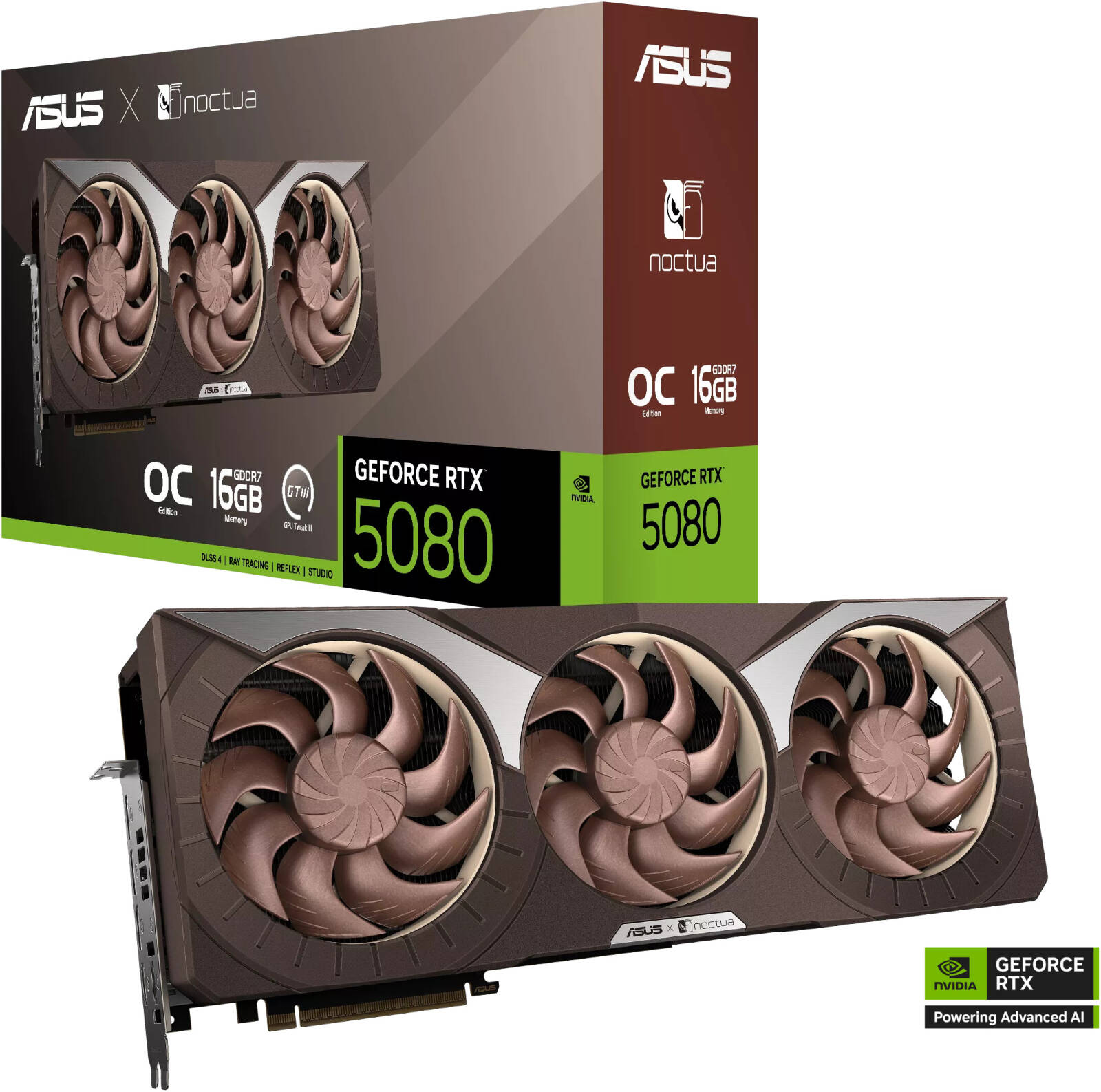 ASUS GeForce RTX 5080 16GB GDDR7 Noctua OC Edition Graphics Card | 90YV0M32-M0NA00 product image 1