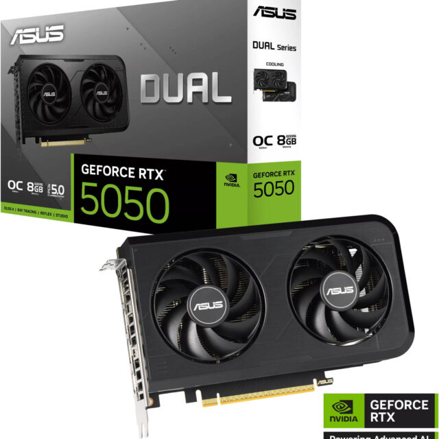 ASUS Dual GeForce RTX 5050 OC Edition Graphics Card 8GB GDDR6 | 90YV0N72-M0NA00