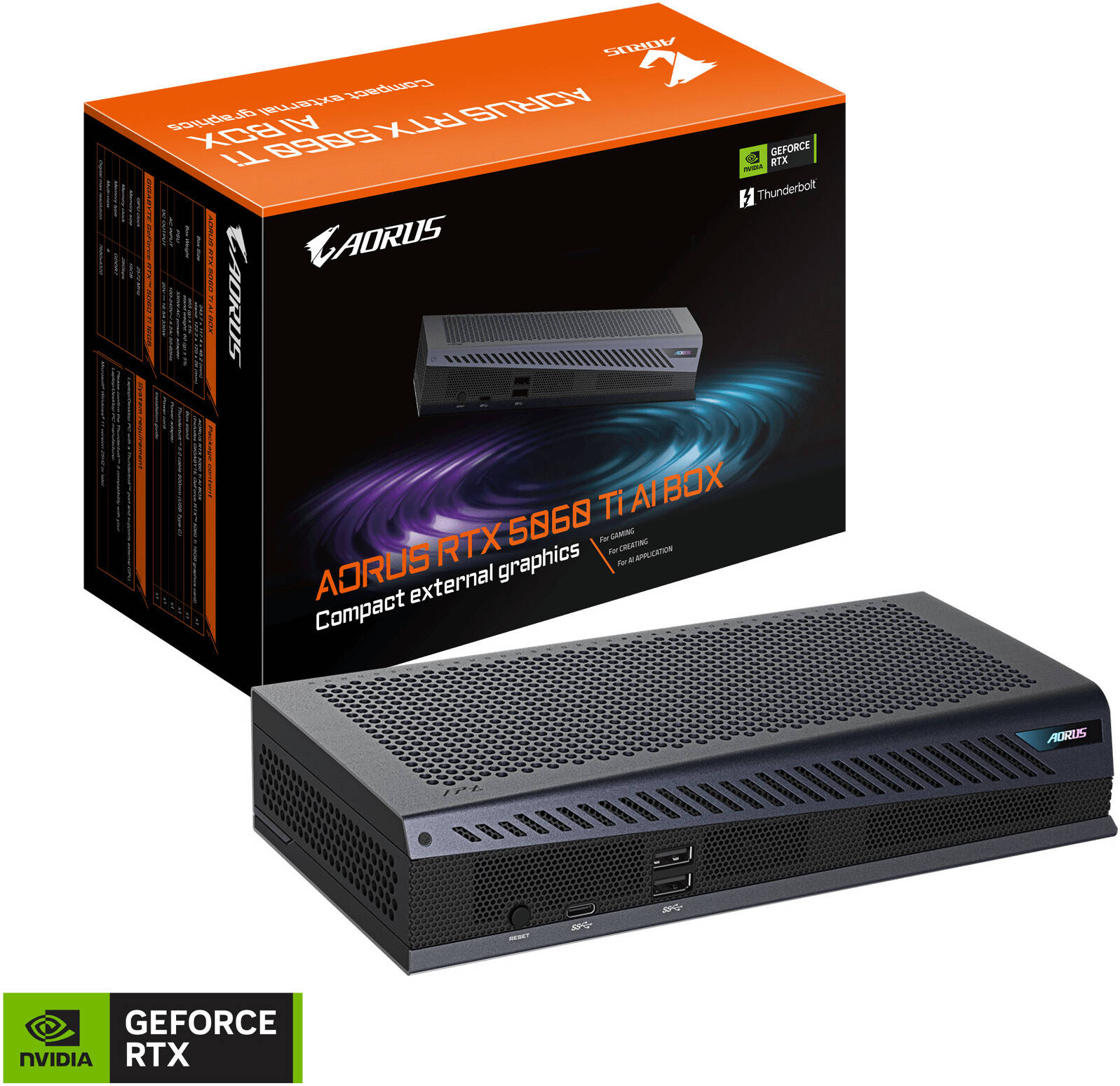 GIGABYTE AORUS RTX 5060 Ti AI BOX 16GB GDDR7 | GV-N506TIXEB-16GD