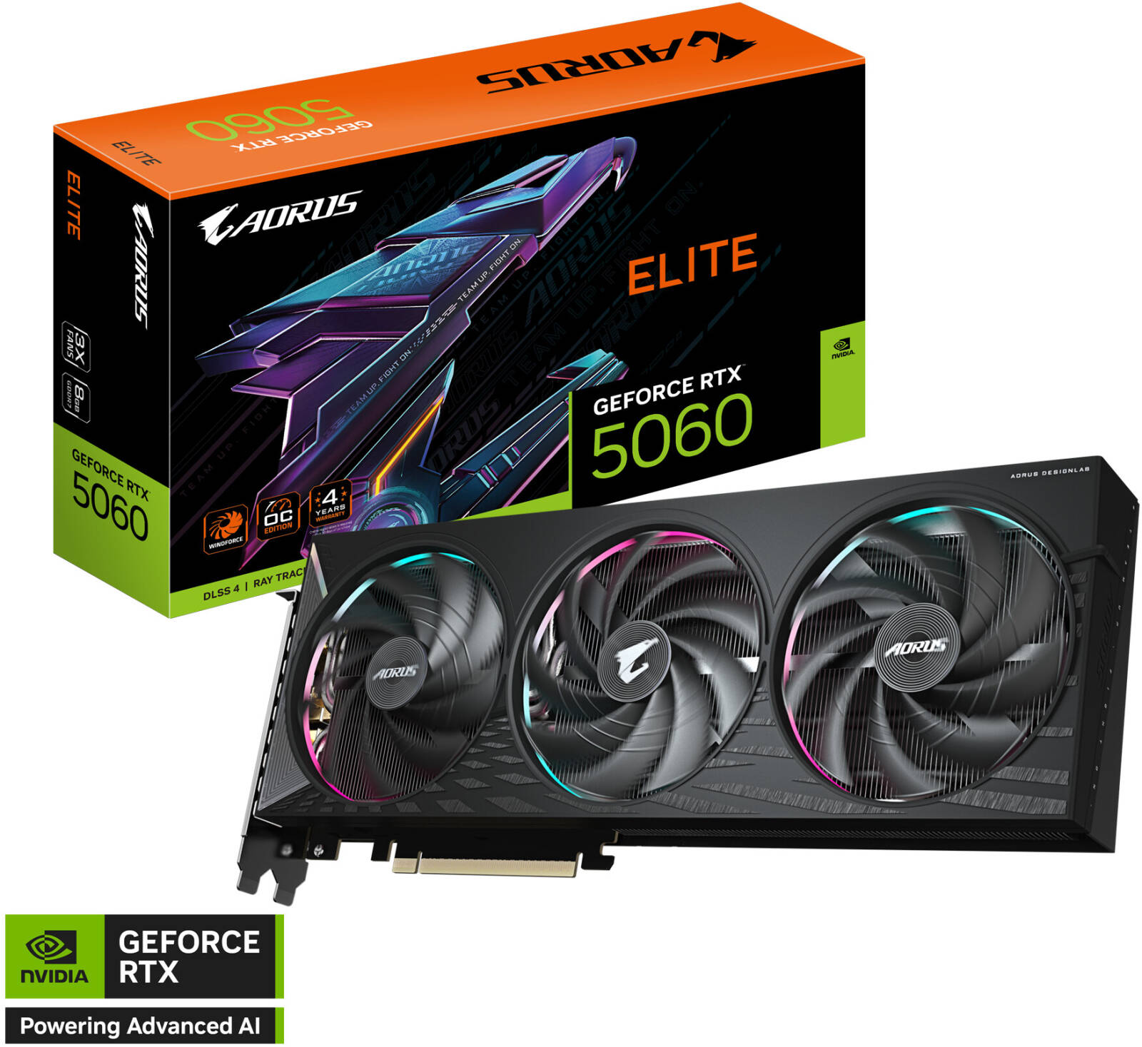 GIGABYTE AORUS GeForce RTX 5060 ELITE Graphics Card 8GB GDDR7 | GV-N5060AORUS E-8GD