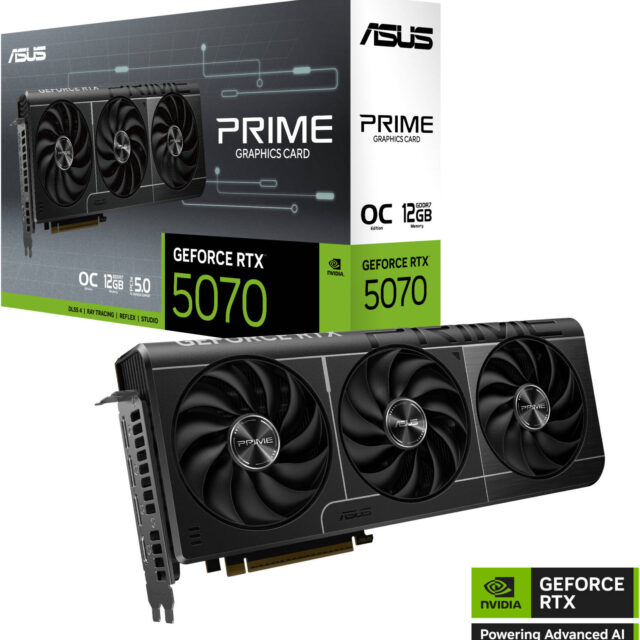 ASUS Prime GeForce RTX 5070 OC Edition Graphics Card 12GB GDDR7 | 90YV0M10-M0NA00