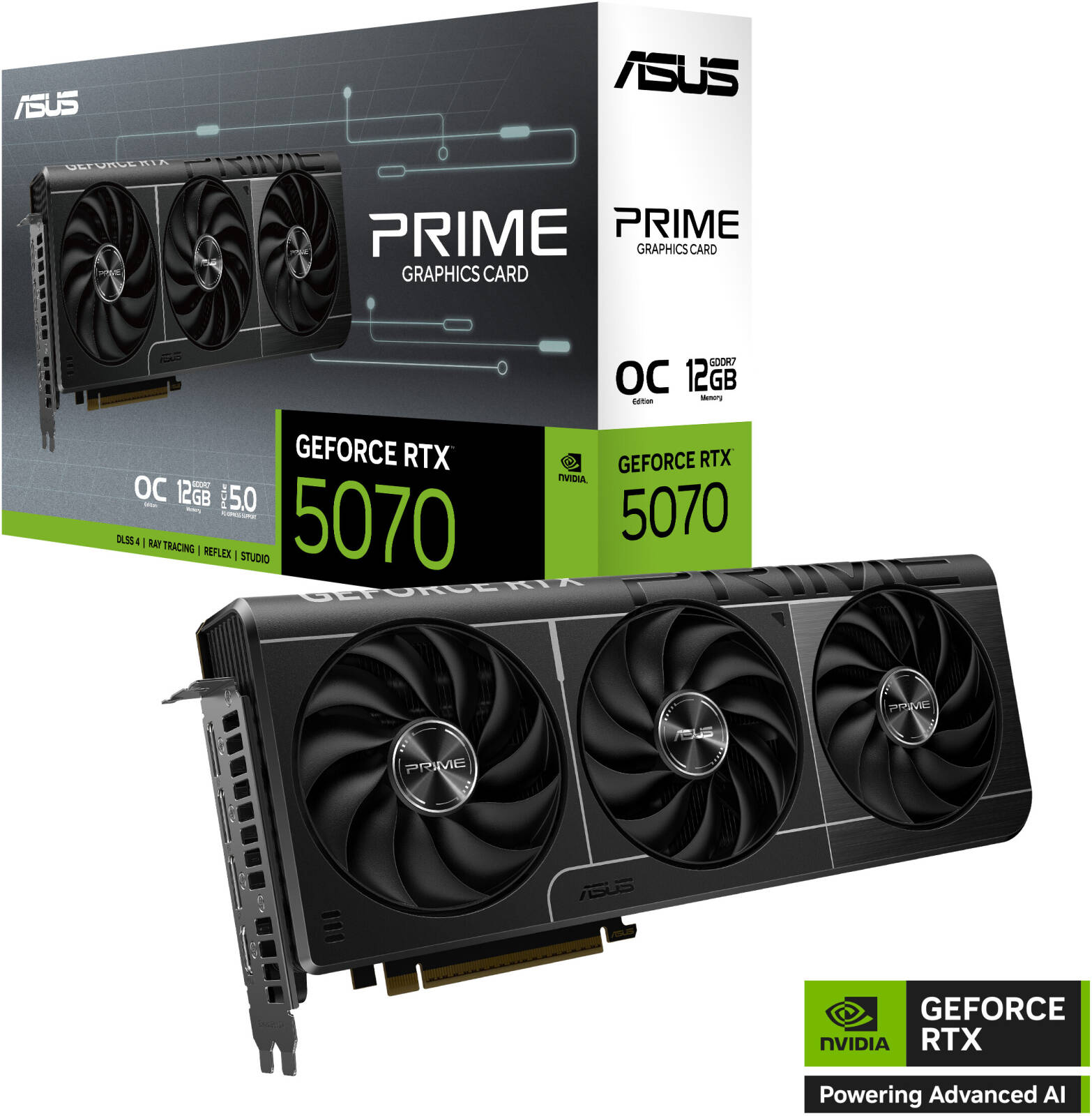 ASUS Prime GeForce RTX 5070 OC Edition Graphics Card 12GB GDDR7 | 90YV0M10-M0NA00